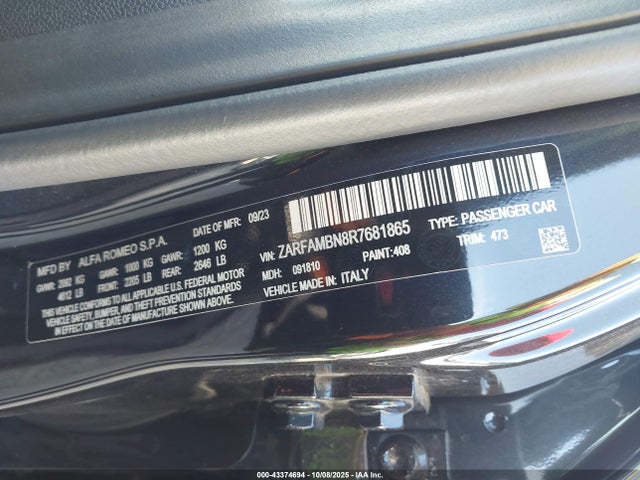 2024 ALFA ROMEO GIULIA ZARFAMBN8R7681865 Photo 8