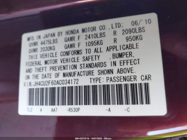 2010 ACURA TSX JH4CU2F60AC034172 Photo 8