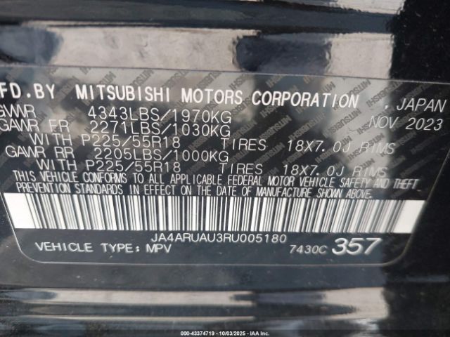 2024 MITSUBISHI OUTLANDER SPORT JA4ARUAU3RU005180 Photo 8