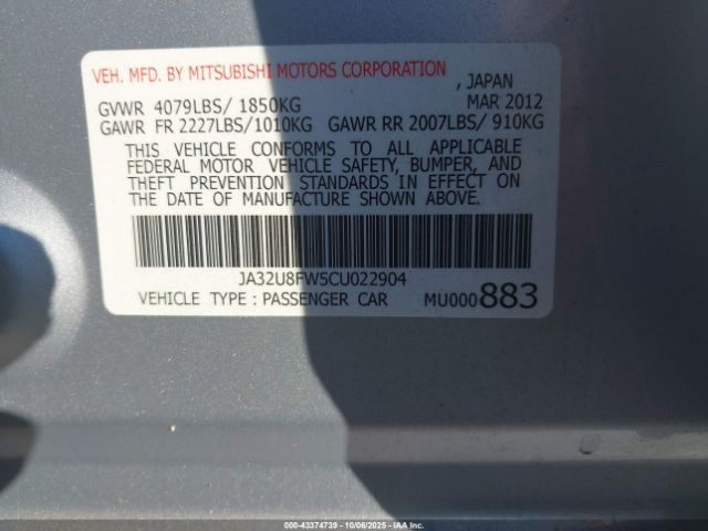 2012 MITSUBISHI LANCER JA32U8FW5CU022904 Photo 8