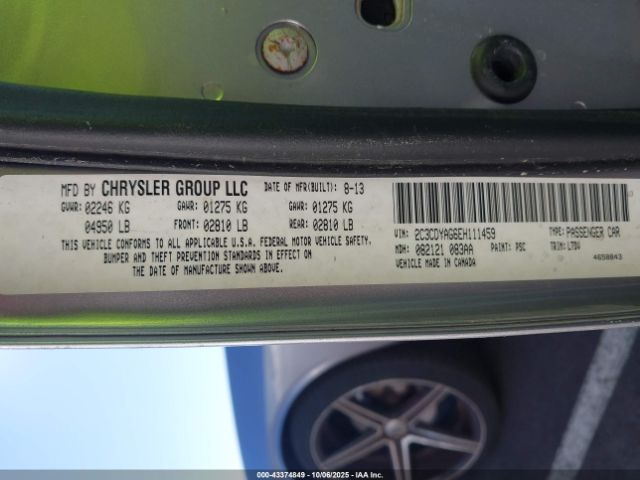 2014 DODGE CHALLENGER 2C3CDYAG6EH111459 Photo 8