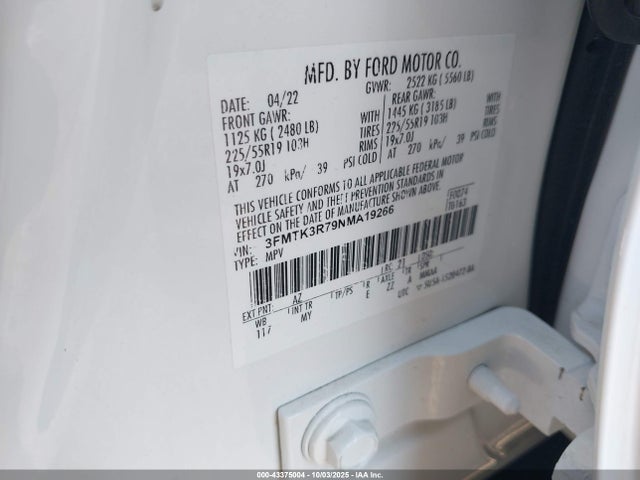 2022 FORD MUSTANG MACH-E 3FMTK3R79NMA19266 Photo 8
