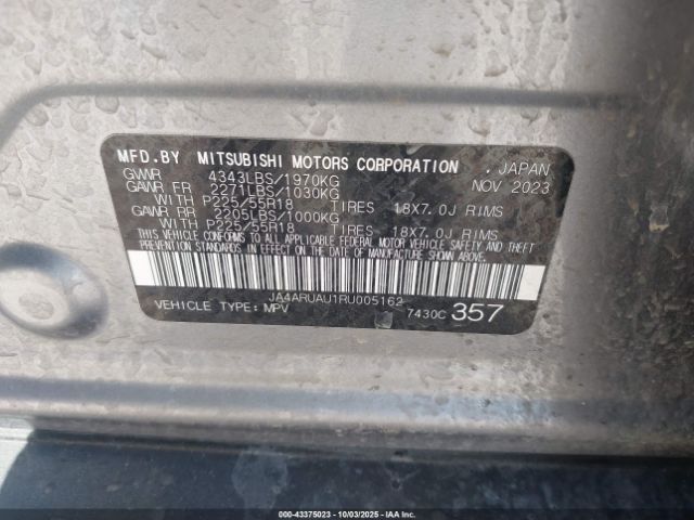 2024 MITSUBISHI OUTLANDER SPORT JA4ARUAU1RU005162 Photo 8