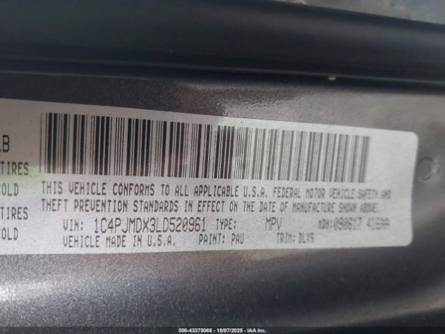 2020 JEEP CHEROKEE 1C4PJMDX3LD520961 Photo 8