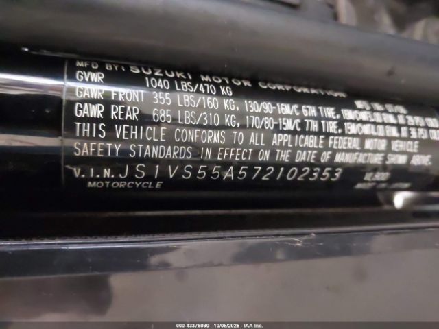 2007 SUZUKI VL800 JS1VS55A572102353 Photo 9