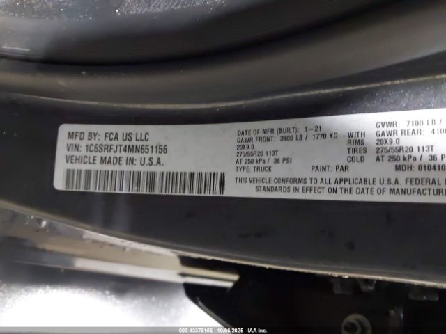 2021 RAM 1500 1C6SRFJT4MN651156 Photo 8