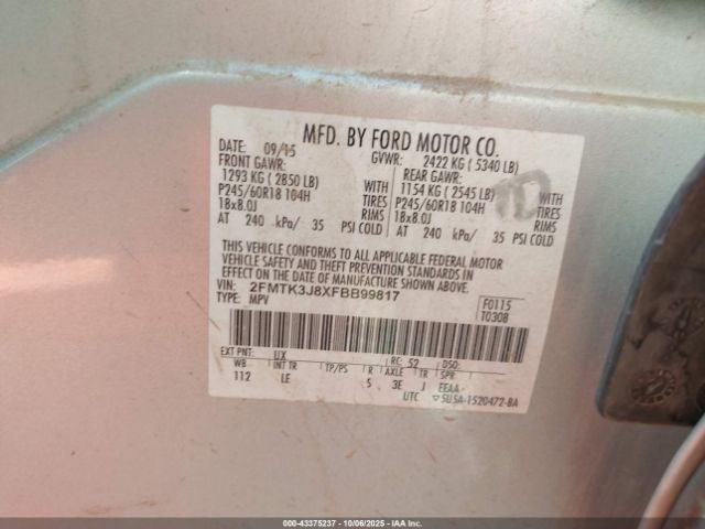 2015 FORD EDGE 2FMTK3J8XFBB99817 Photo 8