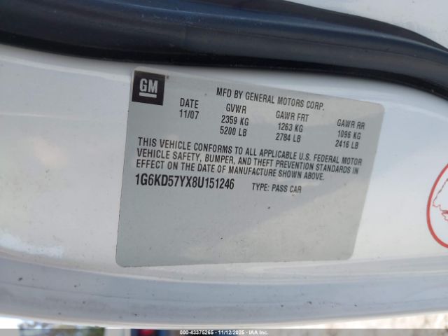 2008 CADILLAC DTS 1G6KD57YX8U151246 Photo 8