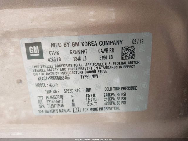 2019 BUICK ENCORE KL4CJASB6KB868455 Photo 8