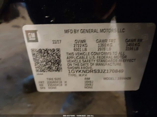 2018 CADILLAC XT5 1GYKNDRS3JZ170849 Photo 8