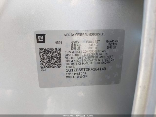 2019 CHEVROLET MALIBU 1G1ZB5ST3KF184140 Photo 8