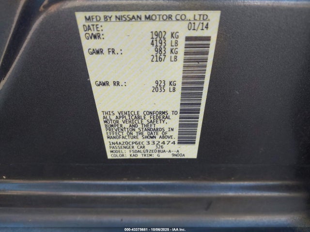 Nissan Leaf 2014 1N4AZ0CP6EC332474 Image 9