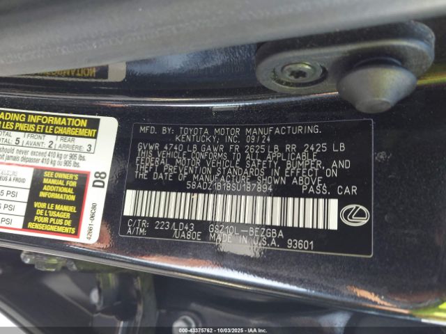 2025 LEXUS ES 350 58ADZ1B18SU187894 Photo 8