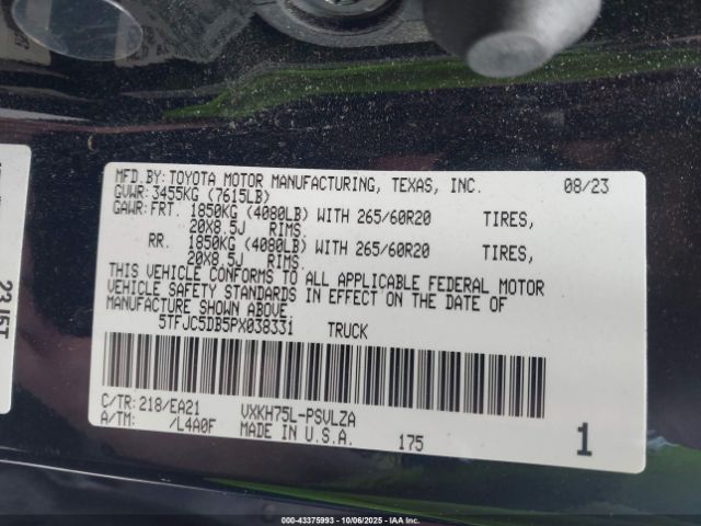 2023 TOYOTA TUNDRA HYBRID 5TFJC5DB5PX038331 Photo 8