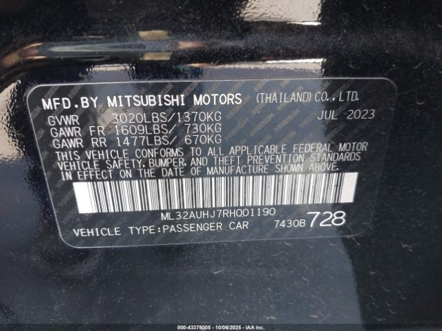 2024 MITSUBISHI MIRAGE ML32AUHJ7RH001190 Photo 8