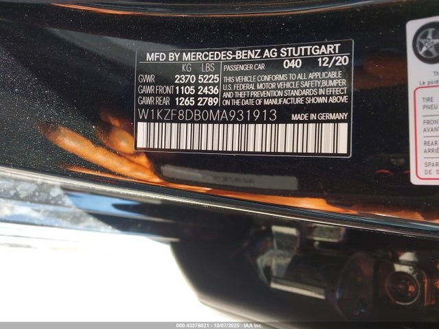 2021 MERCEDES-BENZ E 350 W1KZF8DB0MA931913 Photo 8