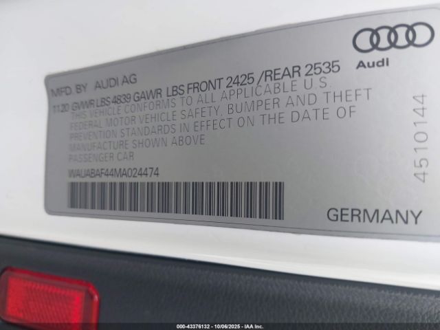 2021 AUDI A4 WAUABAF44MA024474 Photo 8