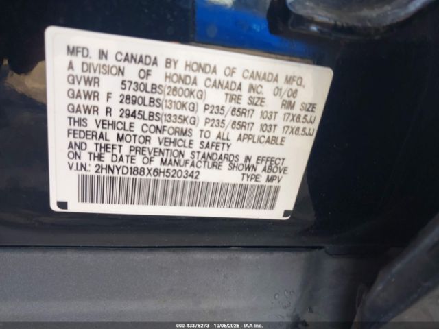 2006 ACURA MDX 2HNYD188X6H520342 Photo 8