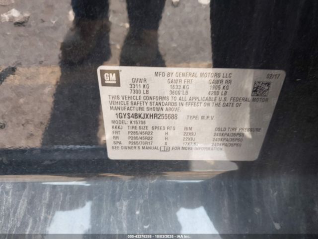 2017 CADILLAC ESCALADE 1GYS4BKJXHR255688 Photo 8