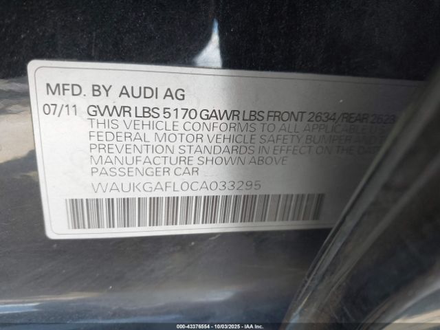 2012 AUDI S4 WAUKGAFL0CA033295 Photo 8