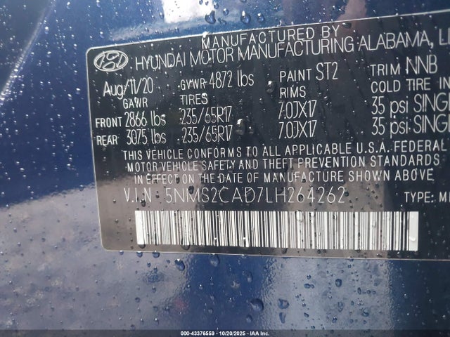 Hyundai Santa Fe Se 2020 5NMS2CAD7LH264262 Image 9