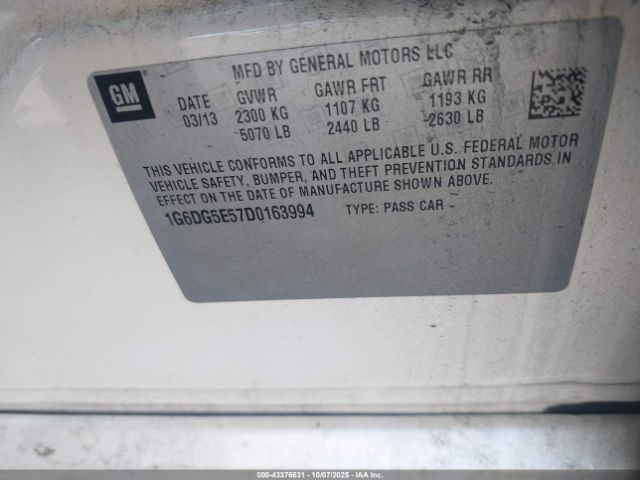 2013 CADILLAC CTS 1G6DG5E57D0163994 Photo 8