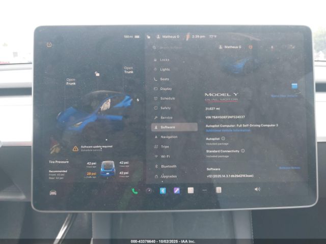 2022 TESLA MODEL Y 7SAYGDEF2NF524037 Photo 6