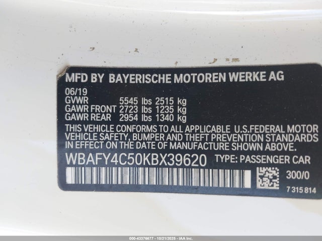 BMW M850i Xdrive 2019 WBAFY4C50KBX39620 Image 9