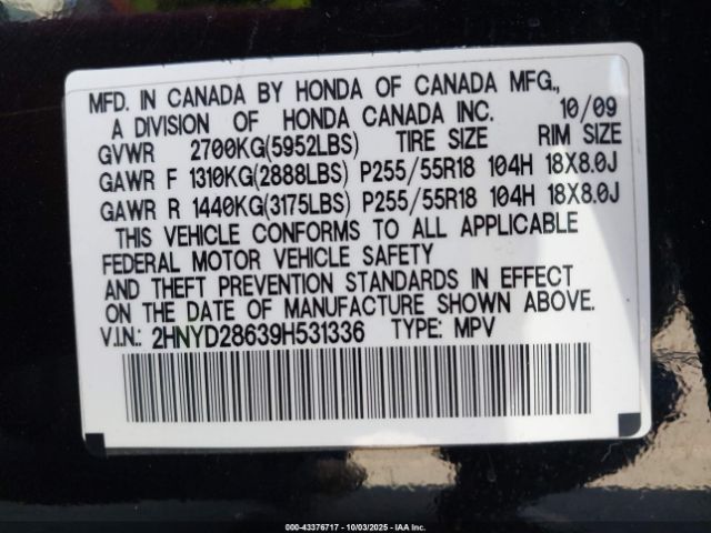 2009 ACURA MDX 2HNYD28639H531336 Photo 8