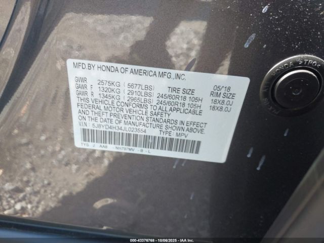 2018 ACURA MDX 5J8YD4H34JL023554 Photo 8