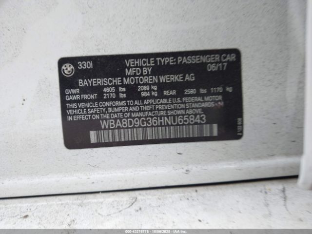 2017 BMW 330I WBA8D9G36HNU65843 Photo 8