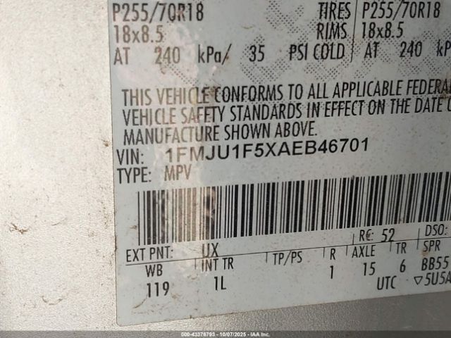 2010 FORD EXPEDITION 1FMJU1F5XAEB46701 Photo 8