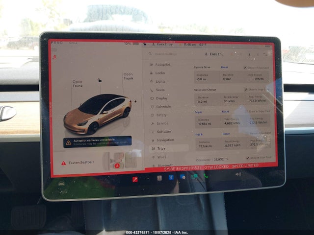 2023 Tesla Model 3 Long Range Dual Motor All-wheel Drive მანქანა იყიდება აუქციონზე, vin: 5YJ3E1EB3PF701531, აუქციონის ნომერი: 43376871