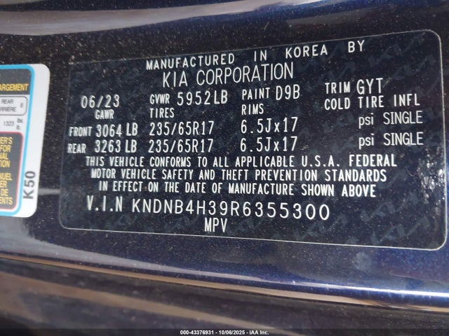 Продажа на аукционе авто 2024 Kia Carnival Mpv Lx Seat Package, vin: KNDNB4H39R6355300, номер лота: 43376931