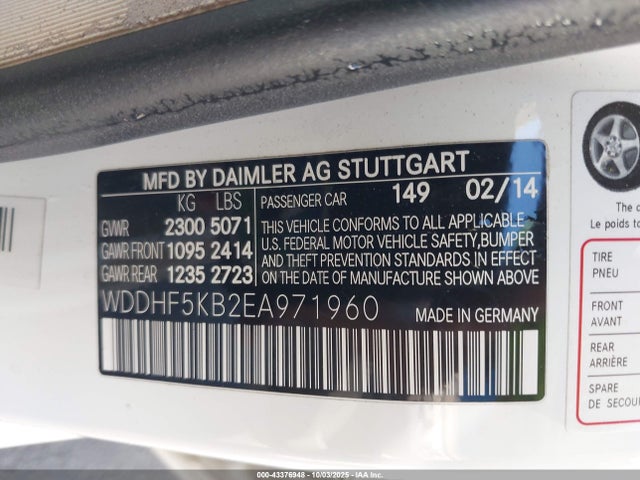 Mercedes-Benz E 350 2014 WDDHF5KB2EA971960 Image 9