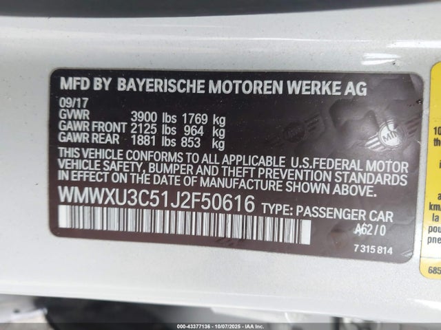 2018 MINI HARDTOP WMWXU3C51J2F50616 Photo 8