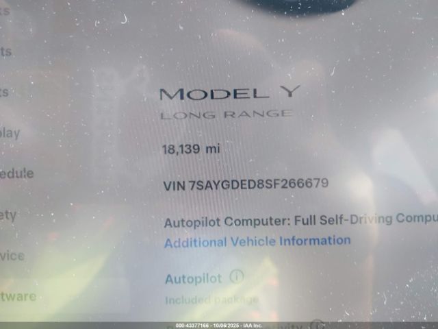 2025 TESLA MODEL Y 7SAYGDED8SF266679 Photo 6