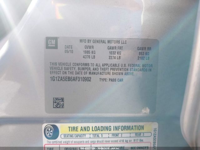 2010 CHEVROLET MALIBU 1G1ZA5EB6AF310902 Photo 8