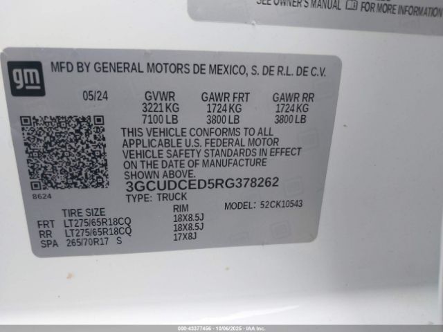 2024 CHEVROLET SILVERADO 1500 3GCUDCED5RG378262 Photo 8