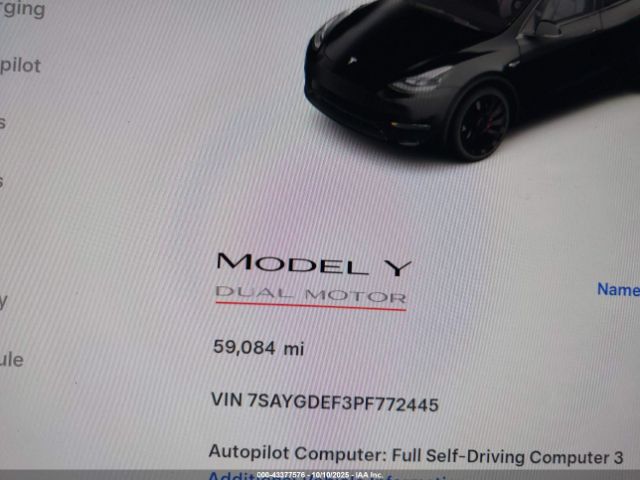 2023 TESLA MODEL Y 7SAYGDEF3PF772445 Photo 6