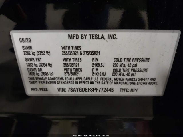 2023 TESLA MODEL Y 7SAYGDEF3PF772445 Photo 8