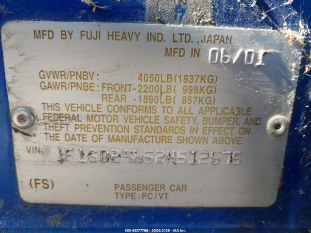 2002 SUBARU IMPREZA JF1GD29652H512675 Photo 8