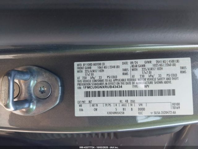 2024 FORD ESCAPE 1FMCU9GNXRUB43434 Photo 8