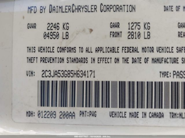 2005 CHRYSLER 300 2C3JA53G85H634171 Photo 8