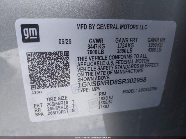 Chevrolet l84 2025 1GNS6NRD8SR302958 Image 9