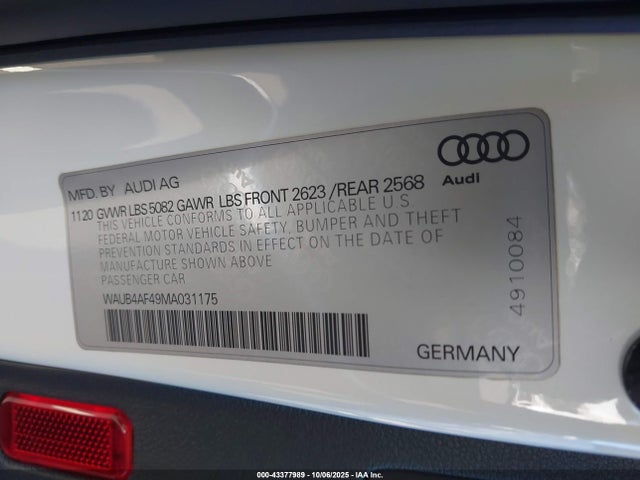 2021 AUDI S4 WAUB4AF49MA031175 Photo 8