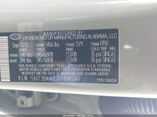 2023 HYUNDAI SANTA CRUZ 5NTJB4AE2PH045147 Photo 8