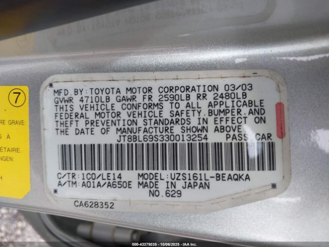 2003 LEXUS GS 430 JT8BL69S330013254 Photo 8