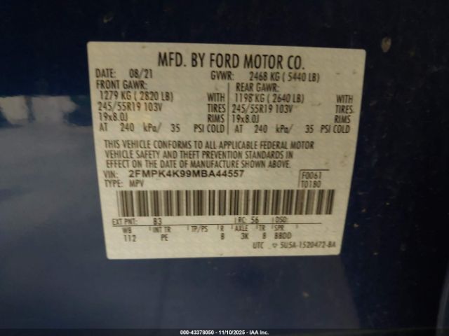 2021 FORD EDGE 2FMPK4K99MBA44557 Photo 8