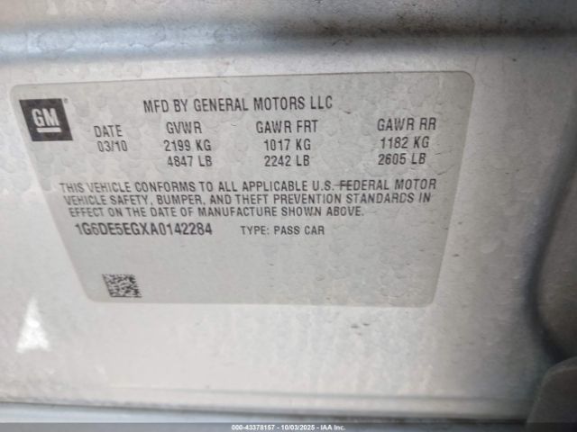 2010 CADILLAC CTS 1G6DE5EGXA0142284 Photo 8